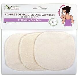 3 Carrés Démaquillants Lavables Coton Bio Biface - divers - Les Tendances d'Emma -142391