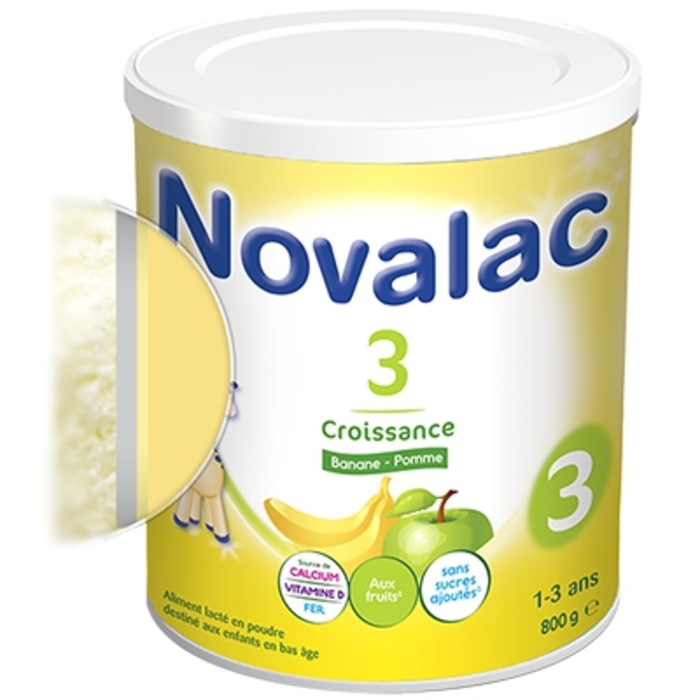 Photo de 3 lait croissance banane pomme - 800g Novalac 3 lait croissance banane pomme - 800g Novalac-211137