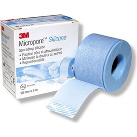 3M Micropore Sparadrap Silicone - 25mm x 5m - 3M -148698