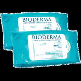 Abcderm h2o lingettes 2x60 - bioderma -198273