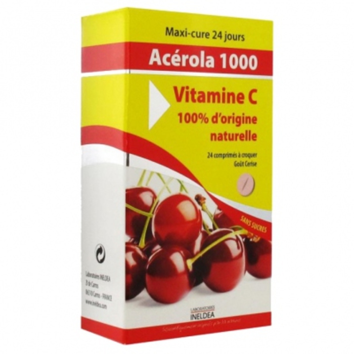 Photo de Acérola 1000 - 24 comprimés à croquer Ineldea Acérola 1000 - 24 comprimés à croquer Ineldea-148407