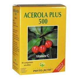 Acérola + 500 - 30.0 unites - Les compléments alimentaires - Phyto-actif Vitamine C-10007