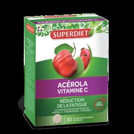 ACEROLA VITAMINE C - 30 comprimés sécables à croquer - 30.0 unités - Vitamine C - Super Diet -4597