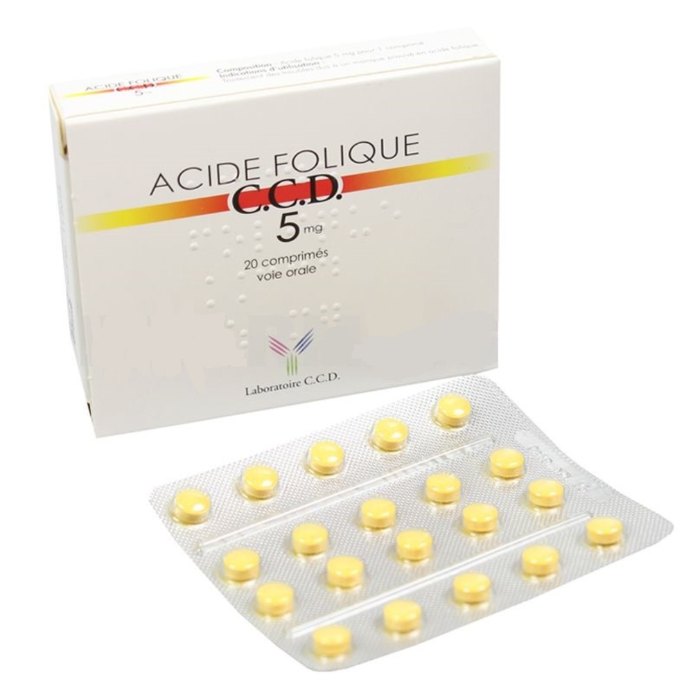 Photo de Acide folique ccd 5mg - 20 comprimés Laboratoire ccd Acide folique ccd 5mg - 20 comprimés Laboratoire ccd-192386