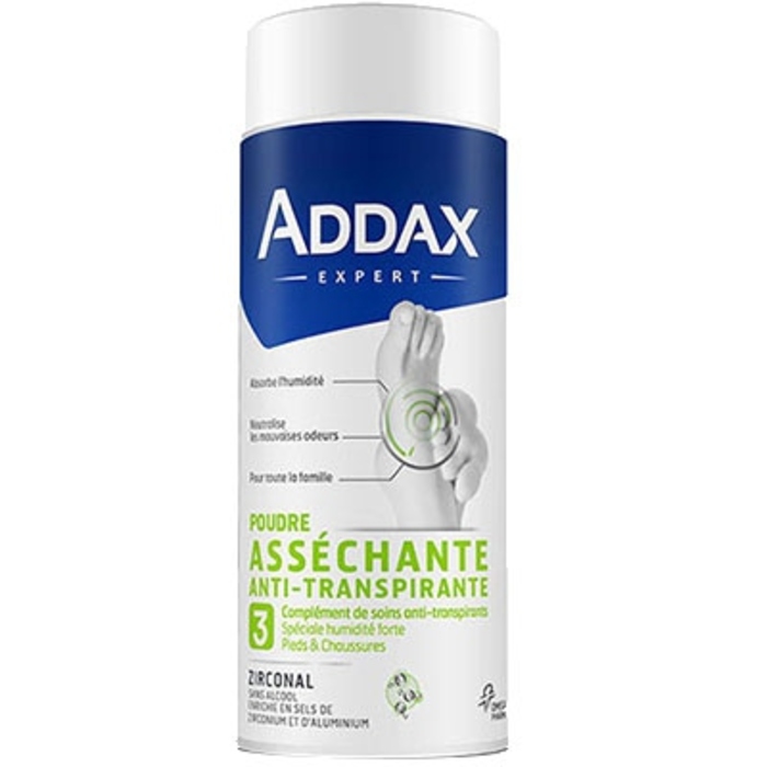 Photo de Addax poudre asséchante anti-transpirante pieds zirconal - 75g Addax Addax poudre asséchante anti-transpirante pieds zirconal - 75g Addax-140934