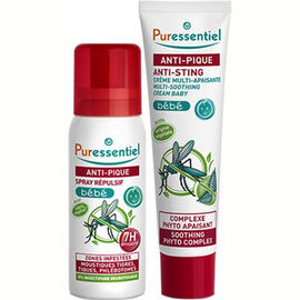 Anti-pique bébé duo pack spray répulsif 60ml + crème multi-apaisante 30ml - puressentiel -226209