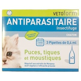 Antiparasitaire chaton 3 pipettes - vetoform -214353