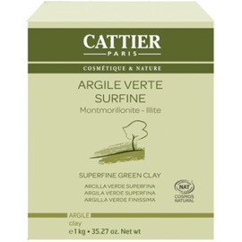 Argile Verte Fine Bio 1kg - 1000.0 g - Vrac - Cattier Peaux mixtes à grasses-4726