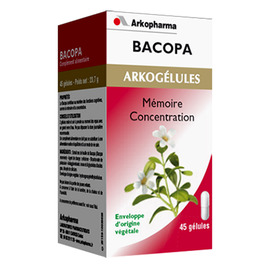 ARKOGELULES Bacopa - 45 gélules - mémoire et concentration - ArkoPharma Arkogélules Bacopa-147889