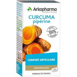 Arkogelules curcuma piperine - 45 gélules - confort articulaire - arkopharma Arkogélules Curcuma Piperine-148105