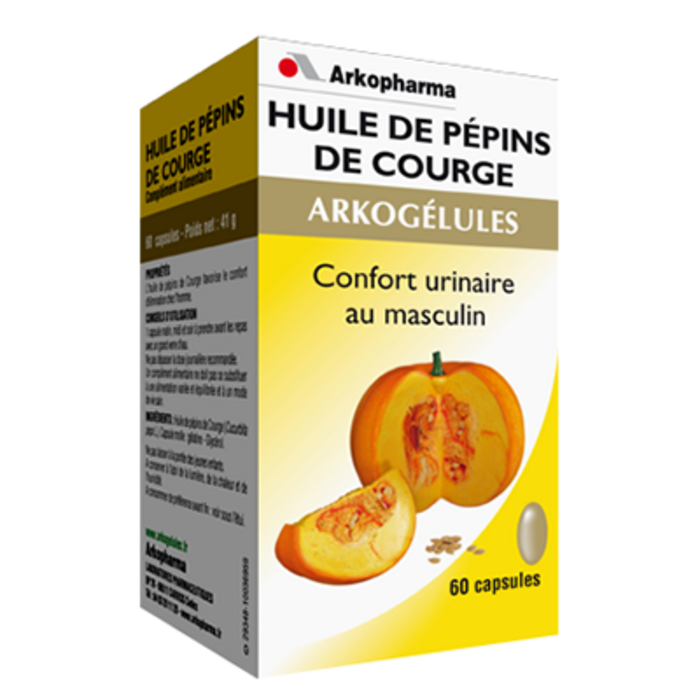 Photo de Arkogelules huile de pépins de courge - 60 capsules Arko pharma Arkogelules huile de pépins de courge - 60 capsules Arko pharma-147871