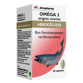 Arkogelules omega 3 - 60 capsules - 60.0  - coeur - arkopharma Arkogélules Oméga 3, origine marine-191850