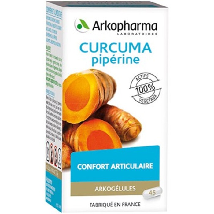 Photo de Arkopharma arkogelules curcuma piperine - 45 gélules Arko pharma Arkopharma arkogelules curcuma piperine - 45 gélules Arko pharma-148105