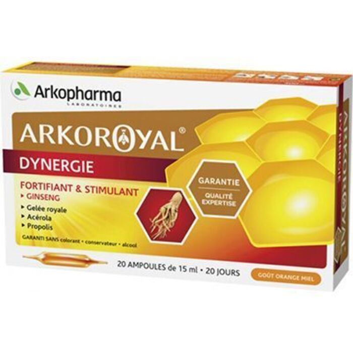 Arkoroyal dynergie 20 ampoules 15.0 ml arkopharma Achat au