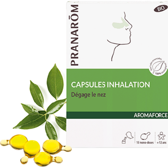 Photo de Aromaforce capsules inhalation bio 15 mono-doses Pranarom Aromaforce capsules inhalation bio 15 mono-doses Pranarom-227875