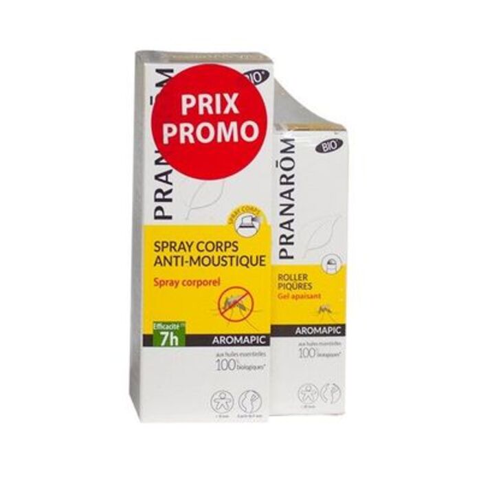 Photo de Aromapic spray anti-moustique bio 100ml + roller anti-moustique bio 75ml Pranarôm Aromapic spray anti-moustique bio 100ml + roller anti-moustique bio 75ml Pranarôm-220791