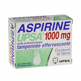 ASPIRINE Tamponnée Effervescente 1000mg - 20 comprimés - Upsa -192312