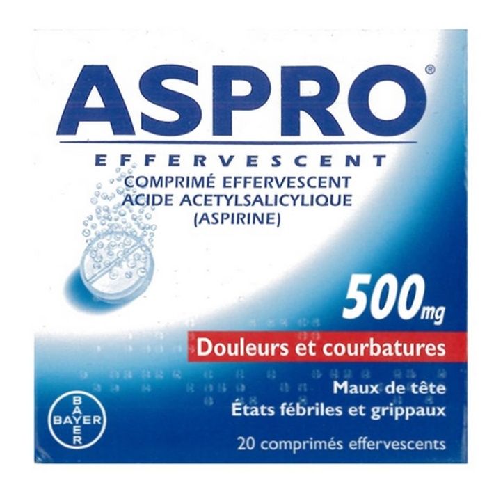 Photo de Aspro 500 effervescent - 20 comprimés Bayer Aspro 500 effervescent - 20 comprimés Bayer-206829