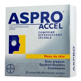 Asproaccel - 20 comprimés effervescents - bayer -206830