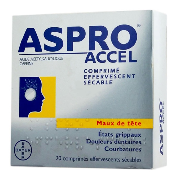 Photo de Asproaccel - 20 comprimés effervescents Bayer Asproaccel - 20 comprimés effervescents Bayer-206830