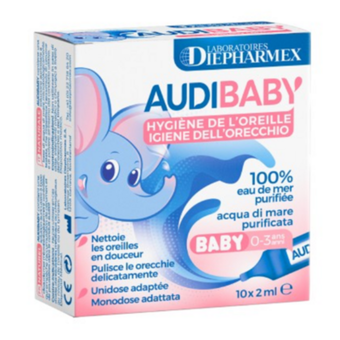 Photo de Audibaby hygiène de l'oreille unidoses 10x2ml Laboratoire de la mer Audibaby hygiène de l'oreille unidoses 10x2ml Laboratoire de la mer-214231