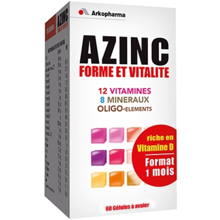 Azinc forme et vitalité - 60 gélules Arko pharma-5444