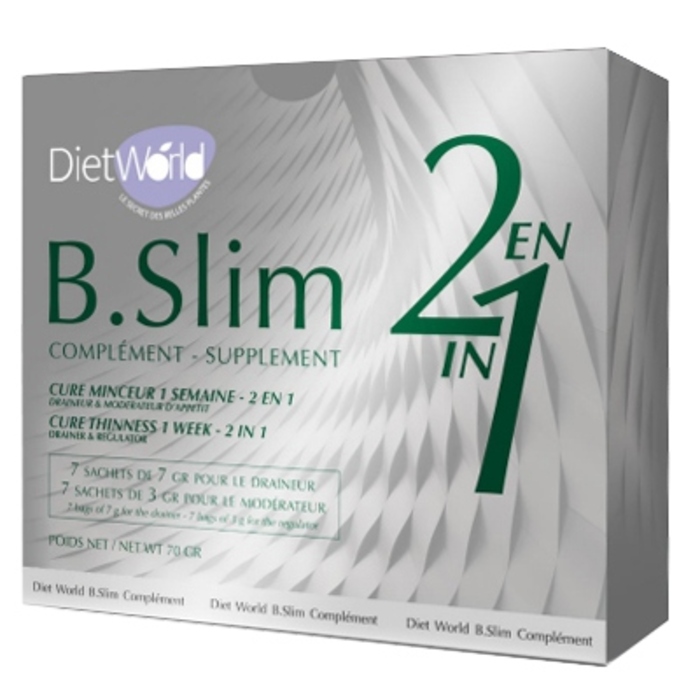 Photo de B slim complément 2 en 1 - 14 sachets Diet world B slim complément 2 en 1 - 14 sachets Diet world-205341