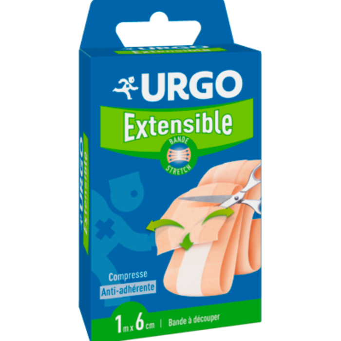 Photo de - bande à découper - extensible strech - compresse anti-adhérente - 1mx6cm Urgo - bande à découper - extensible strech - compresse anti-adhérente - 1mx6cm Urgo-229583