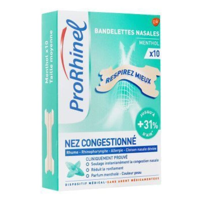 Photo de Bandelettes nasales menthol x10 Prorhinel Bandelettes nasales menthol x10 Prorhinel-221680