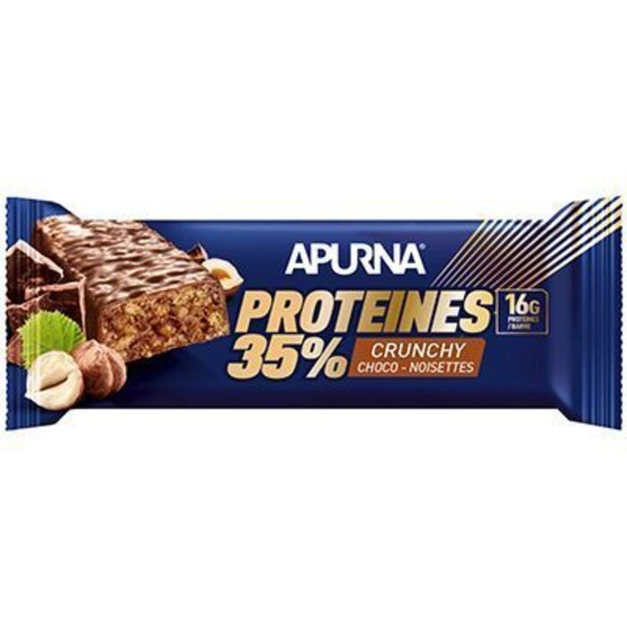 Photo de Barre hyperprotéinée crunchy choco-noisettes 45g Apurna Barre hyperprotéinée crunchy choco-noisettes 45g Apurna-225302