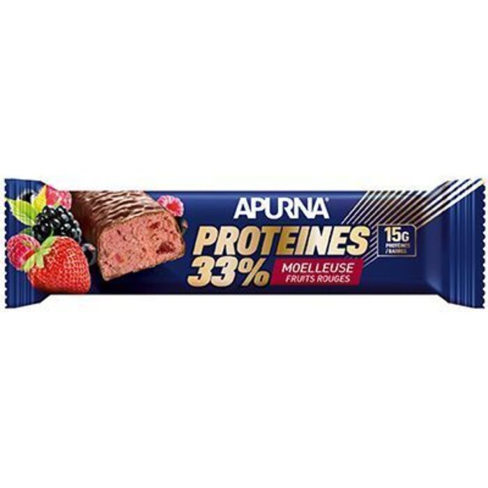 Photo de Barre hyperprotéinée moelleuse fruits rouges 45g Apurna Barre hyperprotéinée moelleuse fruits rouges 45g Apurna-225303