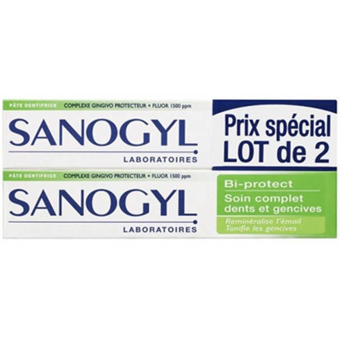 Photo de Bi-protect dentifrice - lot de 2 x 75ml Sanogyl Bi-protect dentifrice - lot de 2 x 75ml Sanogyl-109869