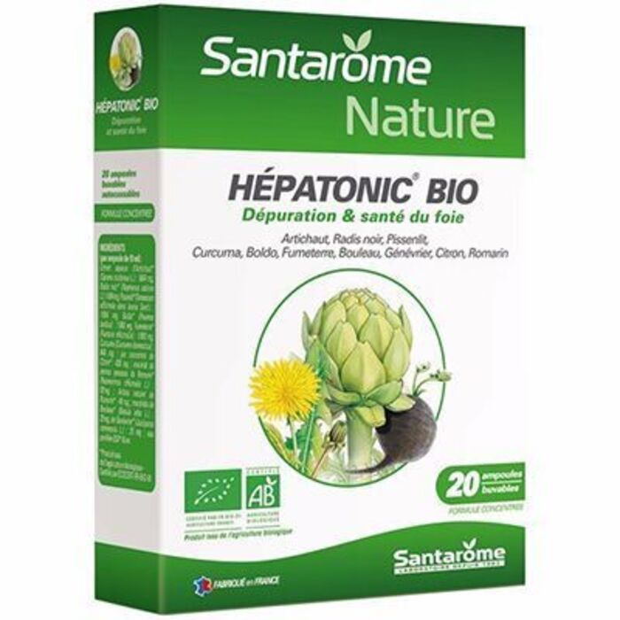 Santarome bio bienêtre du foie hépatonic 20 ampoules x 10ml Prix