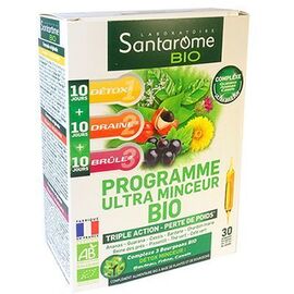 Bio Programme Ultra Minceur Bio 30 ampoules - 200.0 ML - Santarome -223816