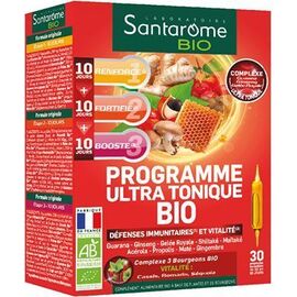 Bio programme ultra tonique bio 30 ampoules - 300.0 ml - santarome -226289