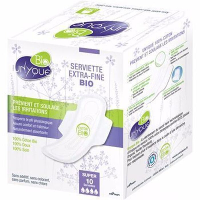 Photo de Bio serviettes extra-fines super x10 Unyque Bio serviettes extra-fines super x10 Unyque-216204