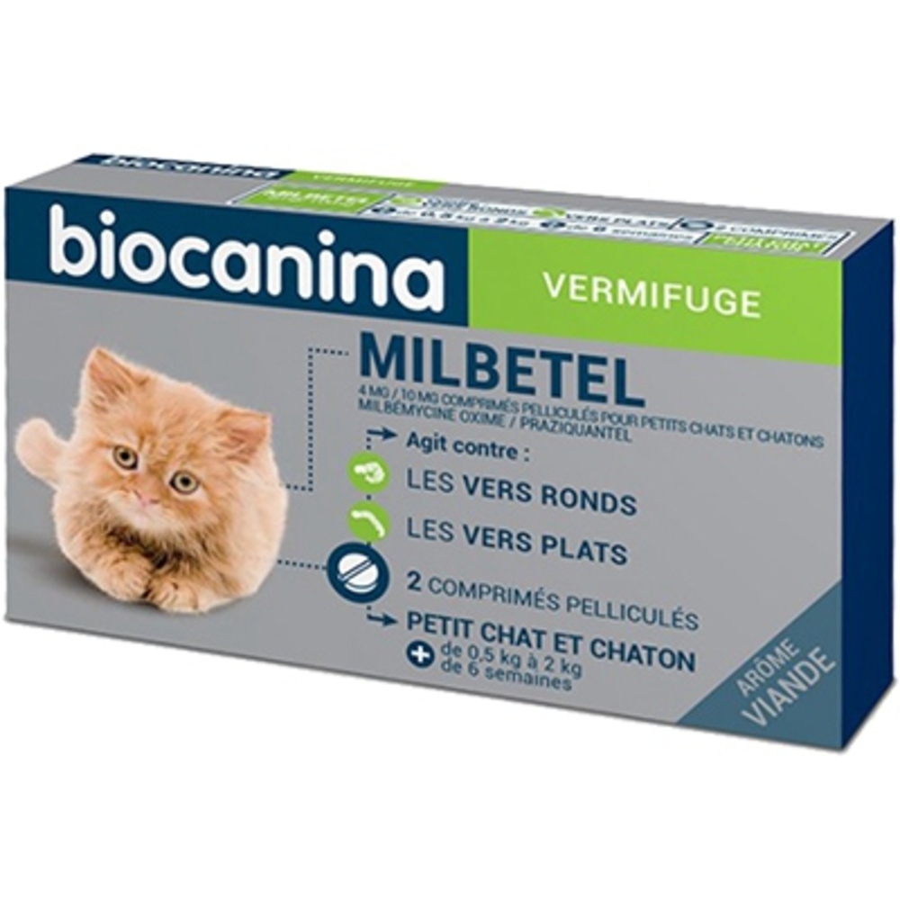 Photo de Biocanina milbetel vermifuge chats et chatons < 2kg - 2 comprimés Biocanina Biocanina milbetel vermifuge chats et chatons < 2kg - 2 comprimés Biocanina-206038