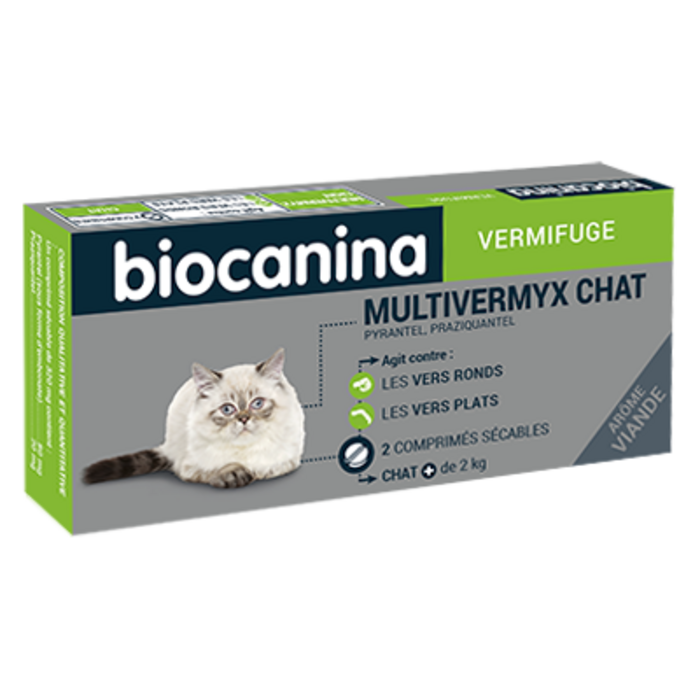 Photo de Biocanina multivermyx vermifuge chat - 2 comprimés Biocanina Biocanina multivermyx vermifuge chat - 2 comprimés Biocanina-206039
