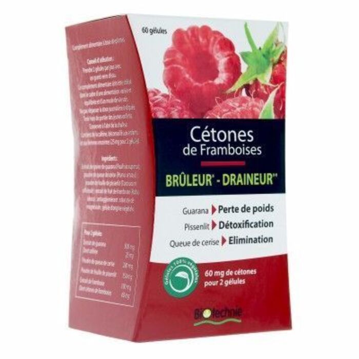 Photo de Biotechnie cétones de framboises bio 60 gélules Biotechnie Biotechnie cétones de framboises bio 60 gélules Biotechnie-189324