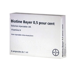 Biotine 0,5% - 6 ampoules à injecter - bayer -192751