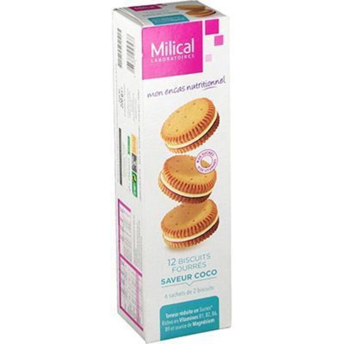 Photo de Biscuits fourrés coco x12 Milical Biscuits fourrés coco x12 Milical-226748