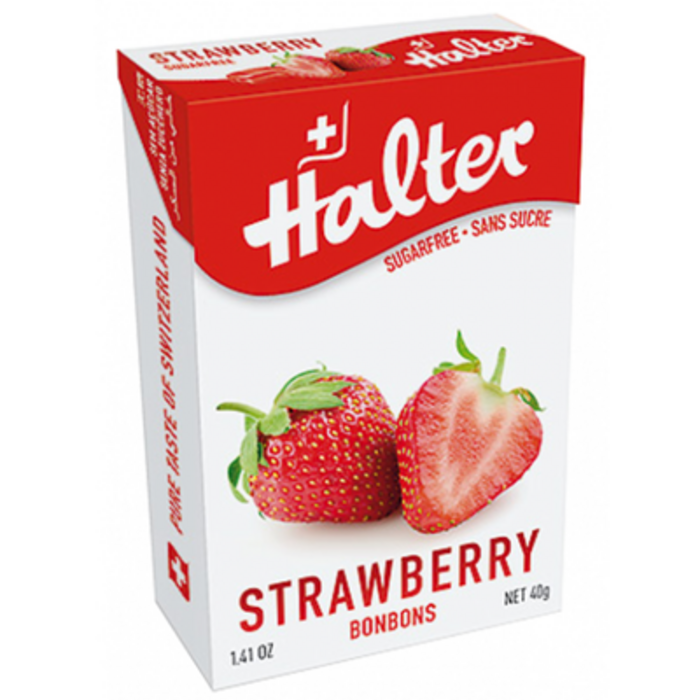 Photo de Bonbons fraise sans sucre 40g Halter Bonbons fraise sans sucre 40g Halter-195035