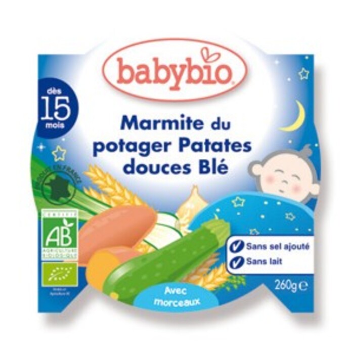 Bonne nuit marmite du potager patates douces/blé bio - dès... Babybio-133680