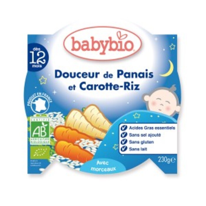 Photo de Bonne nuit panais + carottes et riz bio - dès 12 mois - 230g Babybio Bonne nuit panais + carottes et riz bio - dès 12 mois - 230g Babybio-133651