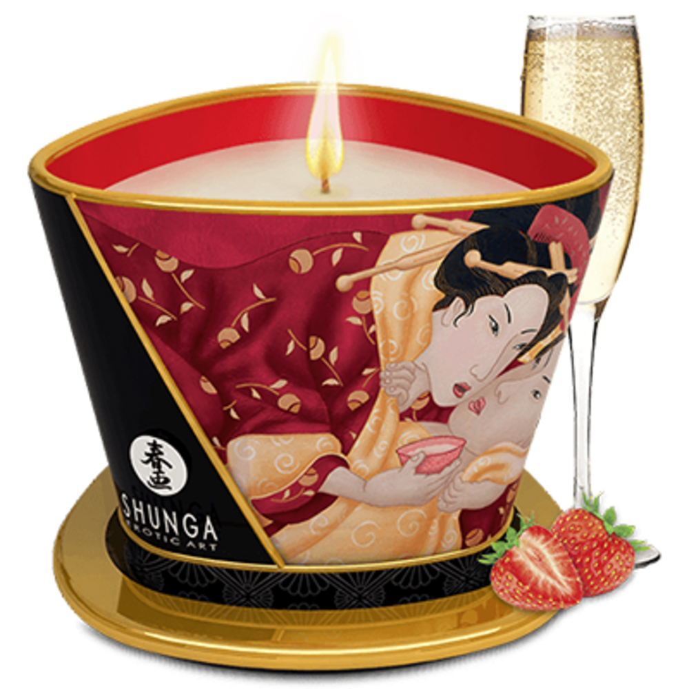 Photo de Bougie de massage romance vin pétillant à la fraise Shunga Bougie de massage romance vin pétillant à la fraise Shunga-223858