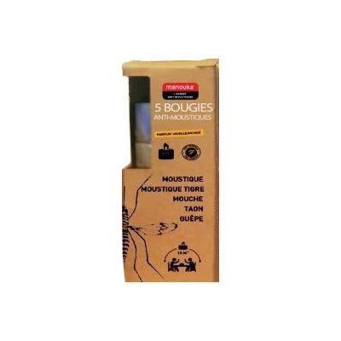 Photo de Bougies anti-moustiques vanille/monoï x5 Manouka Bougies anti-moustiques vanille/monoï x5 Manouka-226360