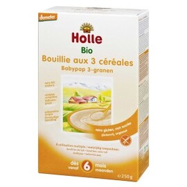 Bouillie 3 céréales, à partir de 6 mois - 250 g - divers - Holle -136399