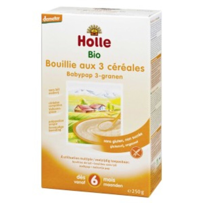 Bouillie 3 céréales, à partir de 6 mois - 250 g Holle-136399