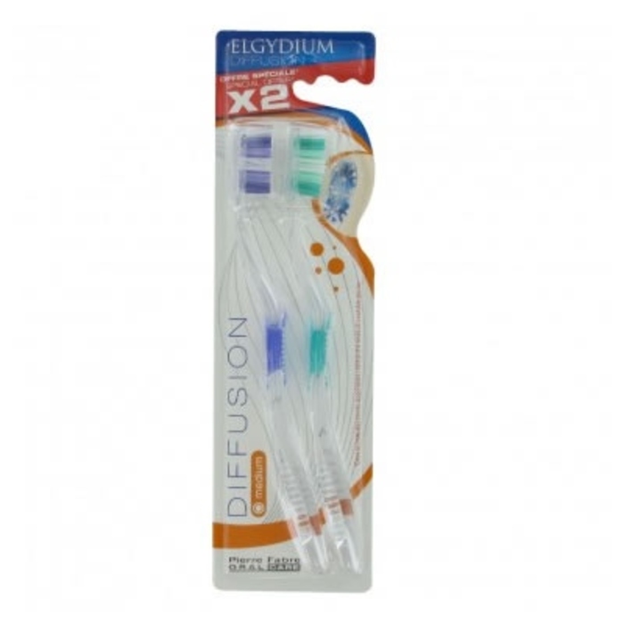 Photo de Brosse à dents diffusion medium x2 Elgydium Brosse à dents diffusion medium x2 Elgydium-205597