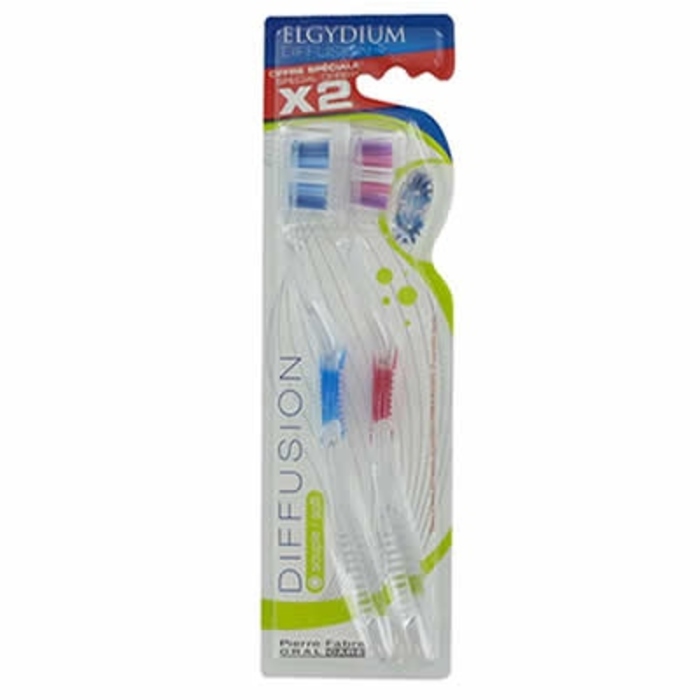 Photo de Brosse à dents diffusion souple x2 Elgydium Brosse à dents diffusion souple x2 Elgydium-205646